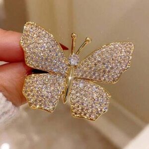 Cubic Zirconia Butterfly Pin